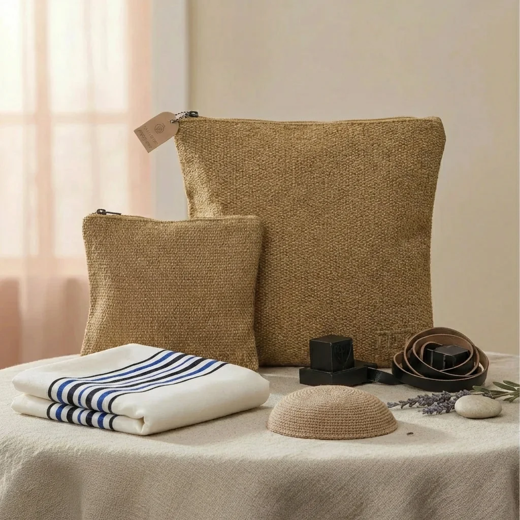 סט טלית תפילין דמוי עור מהודר 36×29 ס״מ