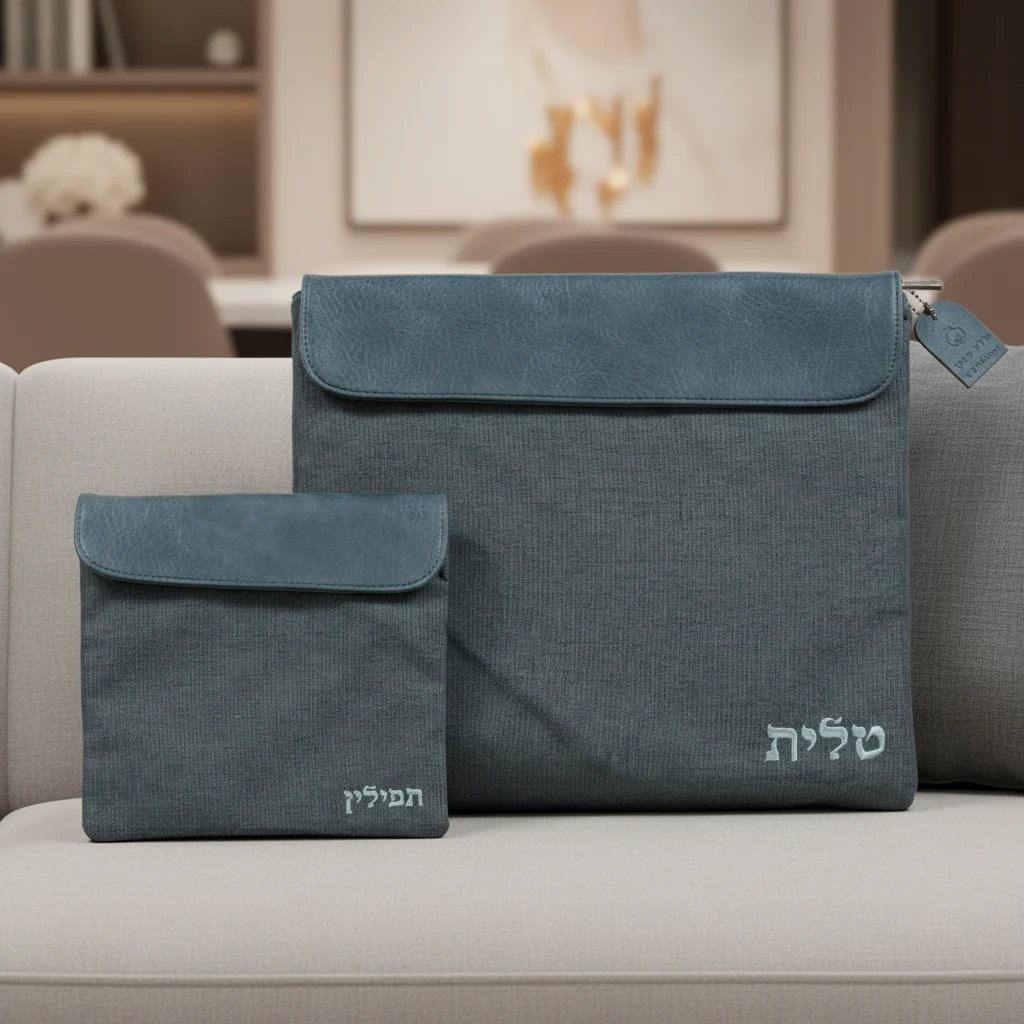 סט טלית תפילין בד פשתן 36×29 ס״מ