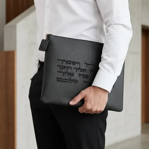 סט טלית תפילין דמוי עור יברכך 36×29 ס״מ