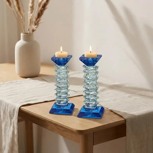 זוג פמוטי קריסטל מהודרים 17.5 ס״מ