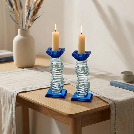 זוג פמוטי קריסטל מהודרים 16.5 ס״מ