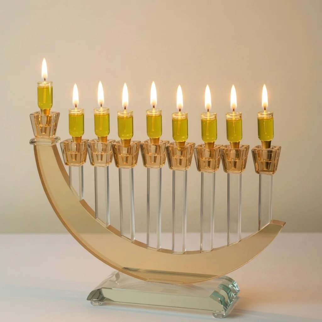 חנוכייה קריסטל מהודרת 20 ס״מ