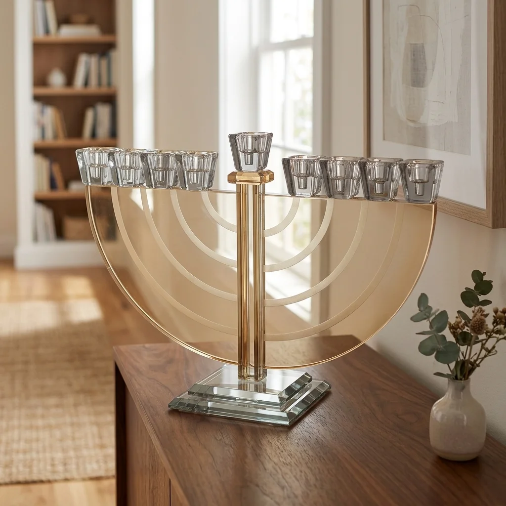 חנוכייה קריסטל מהודרת 22×30 ס״מ