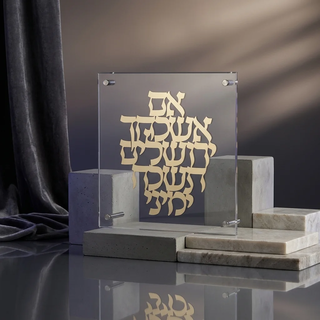 מסגרת אקריליק מהודרת עם פלקטה 23×24 ס״מ