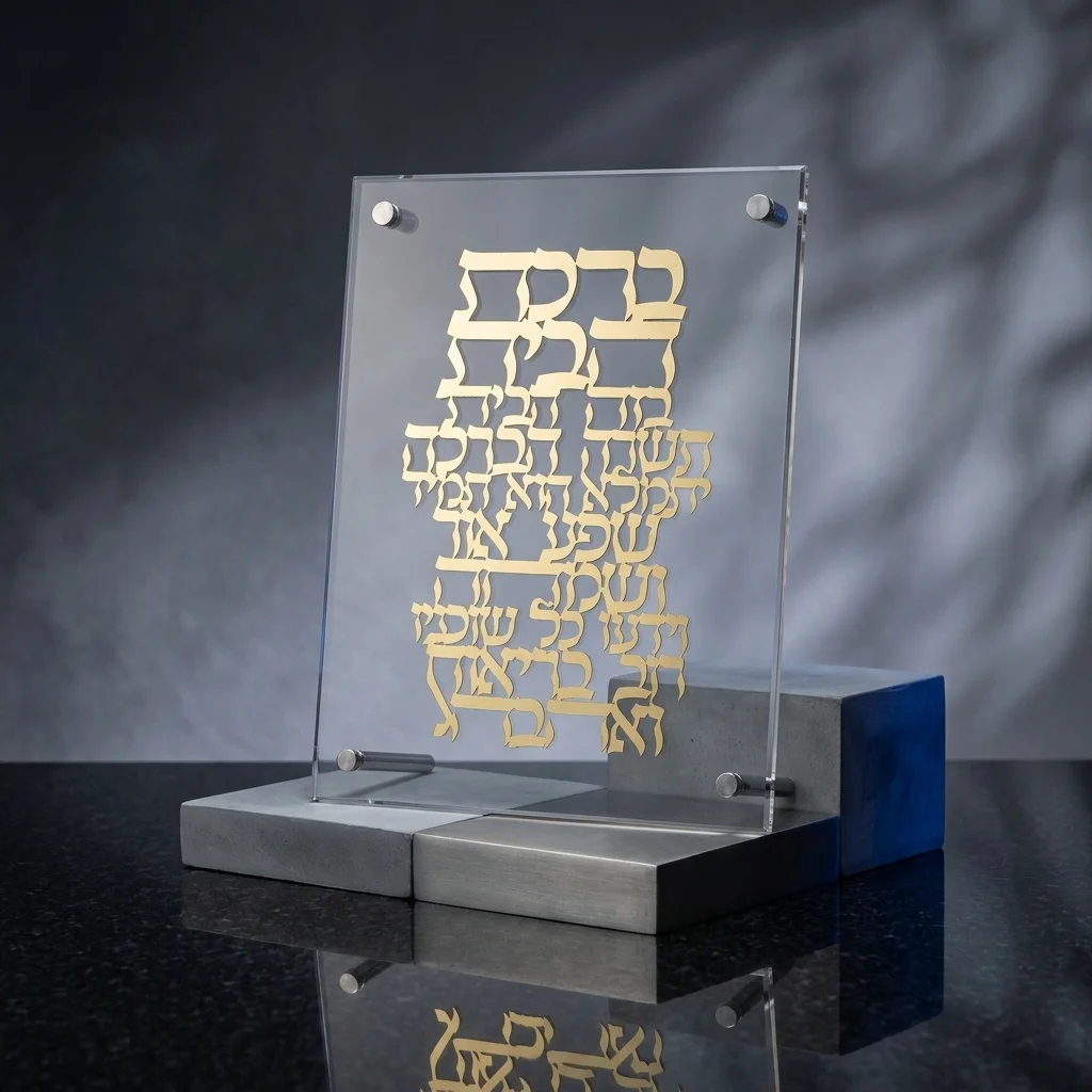 מסגרת אקריליק מהודרת עם פלקטה 23×24 ס״מ