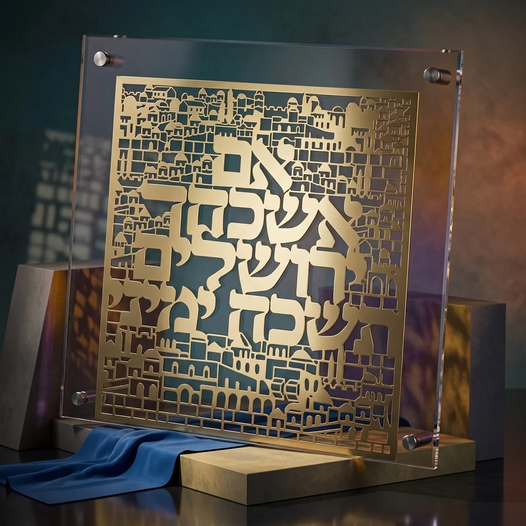 מסגרת אקריליק מהודרת עם פלקטה 23×24 ס״מ
