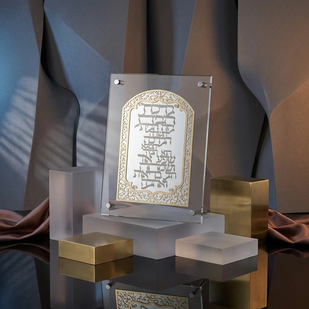 מסגרת אקריליק מהודרת עם פלקטה 19×25 ס״מ