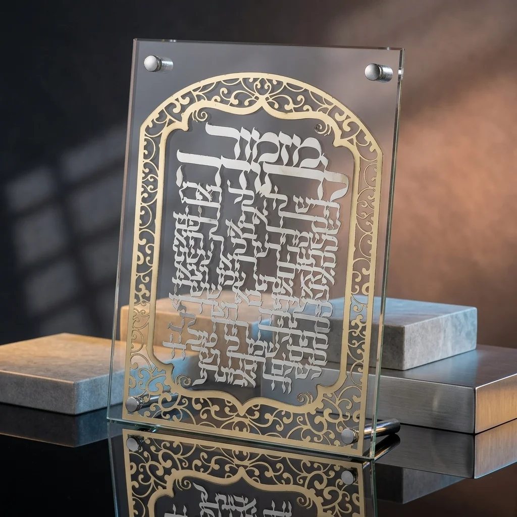 מסגרת אקריליק מהודרת עם פלקטה 19×25 ס״מ