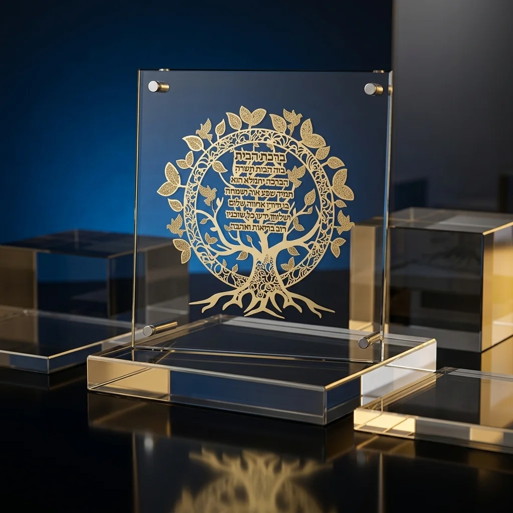 מסגרת אקריליק מהודרת עם פלקטה 23×24 ס״מ