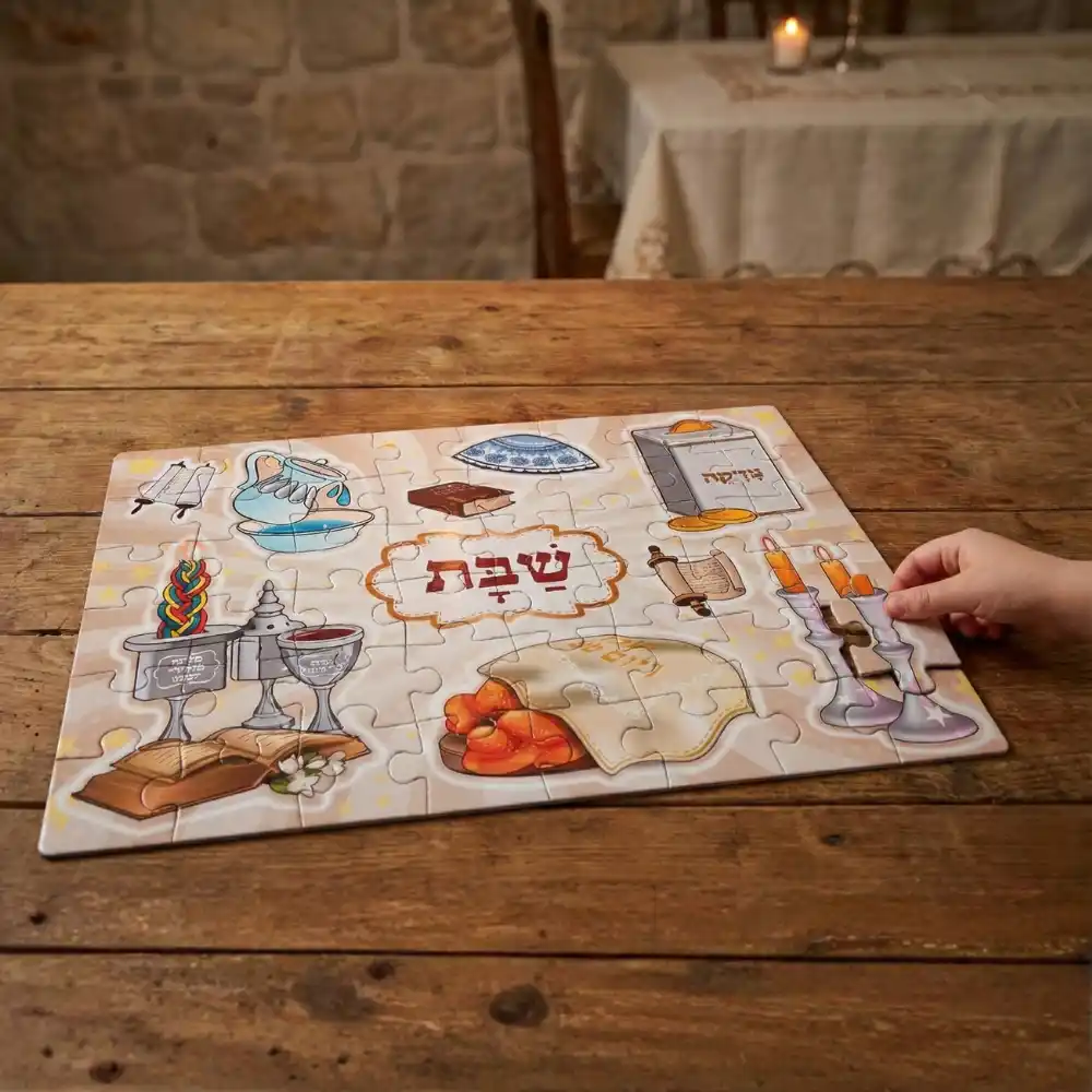 פאזל 48 חלקים לילדים "שבת" 38×28 ס״מ