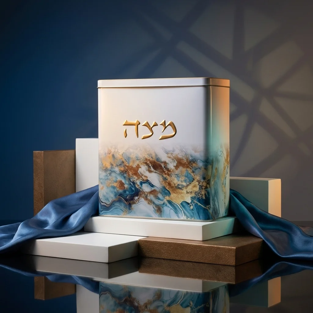 קופסת פח למצות מהודרת 20.5×19 ס״מ