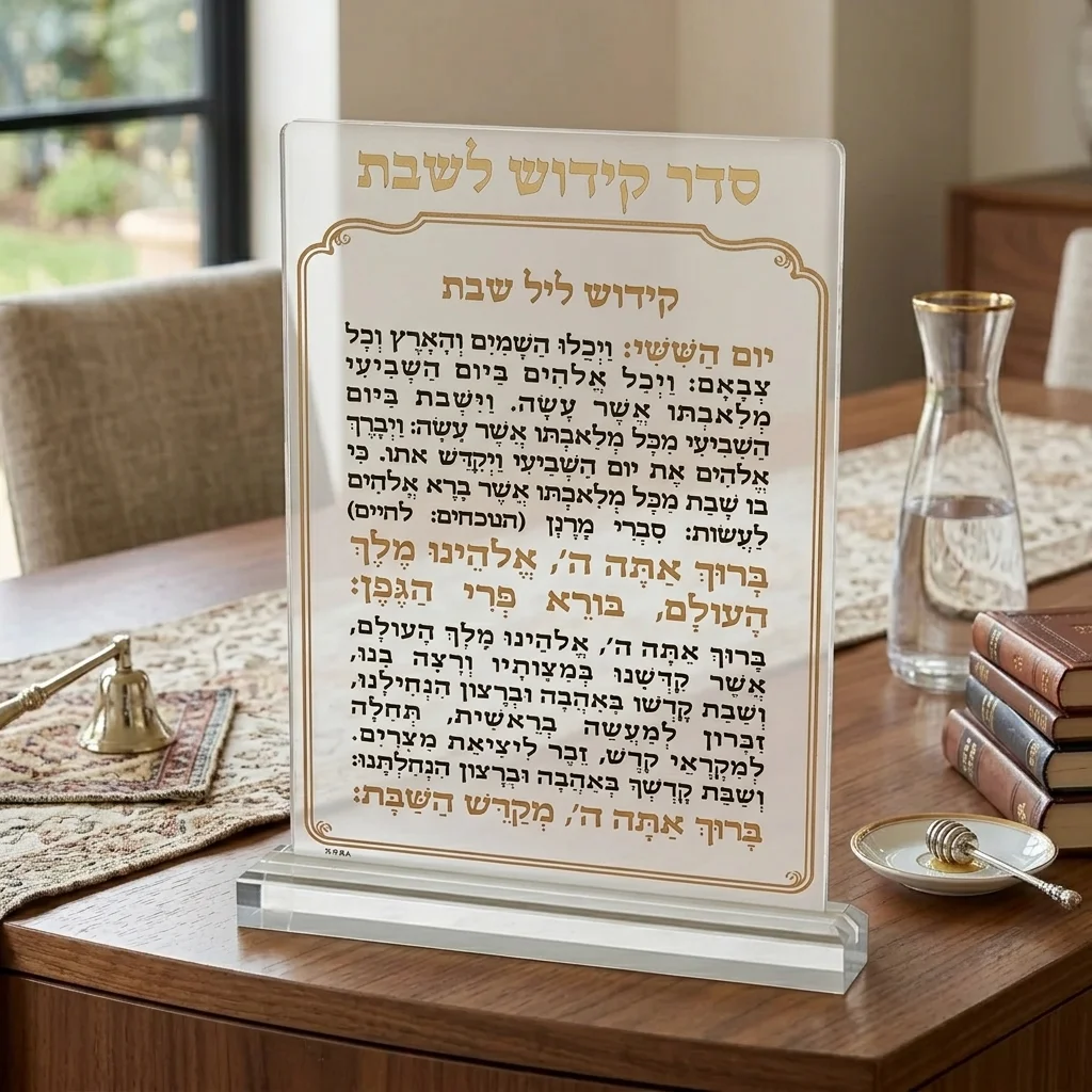 סדר קידוש לשבת מזרחי מאקריליק