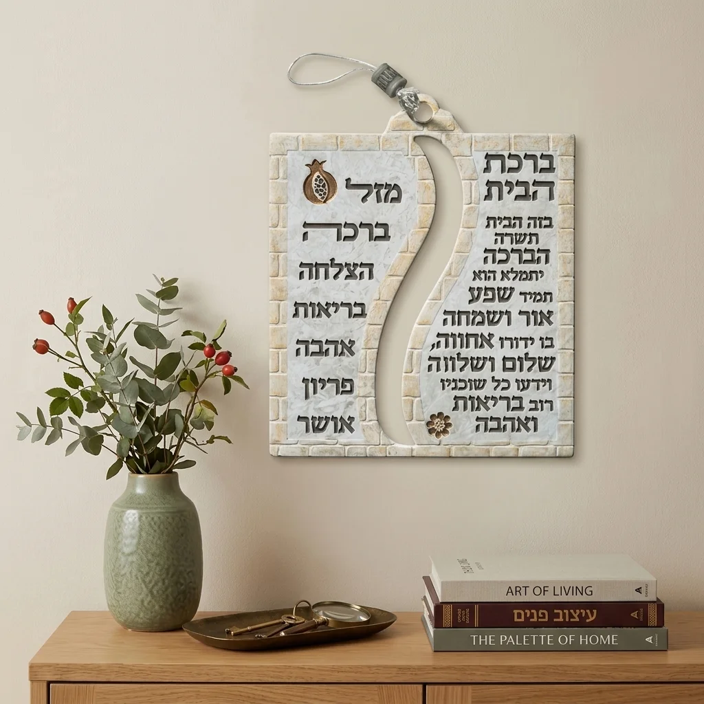 תמונה לתלייה פולימר "ברכת הבית" 20×17 ס״מ