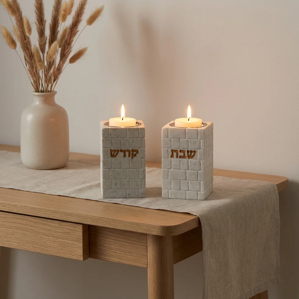 זוג פמוטים "פולימר" "כותל" מהודרים 12 ס״מ