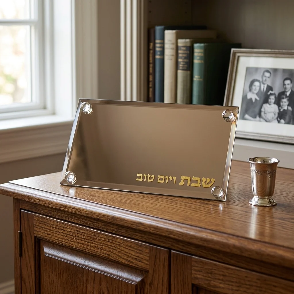 מגש קריסטל מהודר לפמוטים 23×13 ס״מ