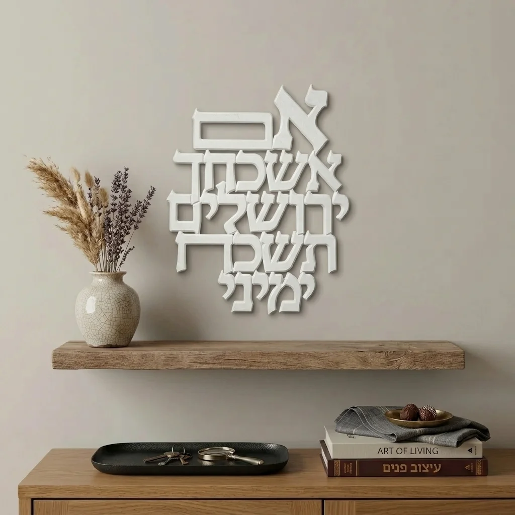אותיות "אם אשכחך" מפולימר 20×30 ס״מ