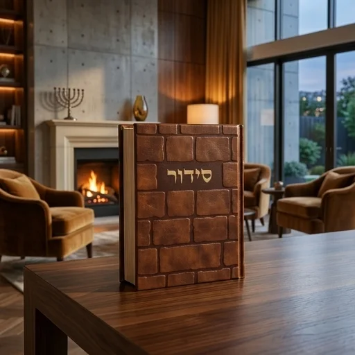 סידור "כתר התפילה" כריכה מהודרת דמוי עור 17.5×12 ס״מ