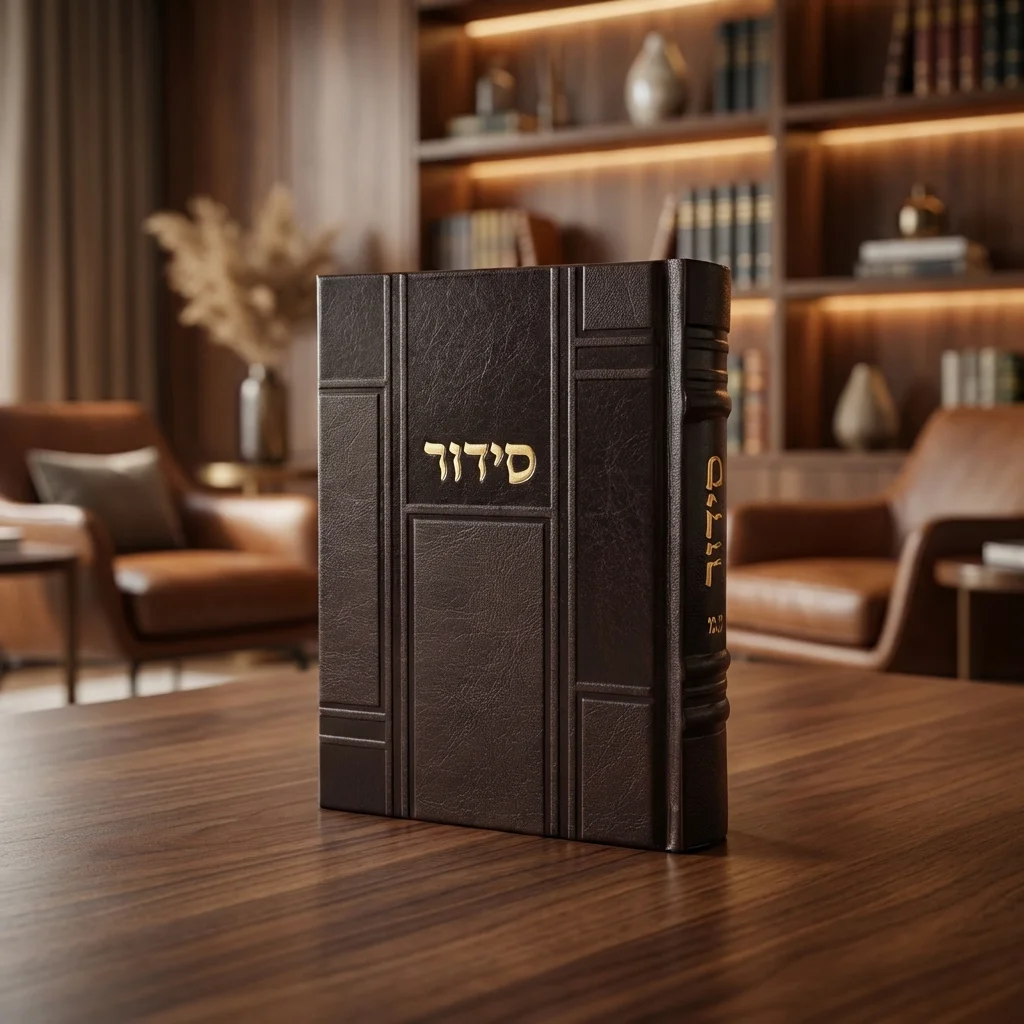 סידור "כתר התפילה" כריכה מהודרת דמוי עור 17.5×12 ס״מ