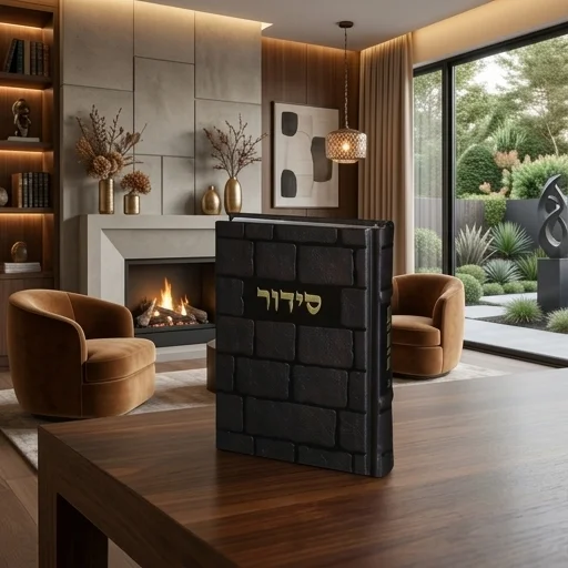 סידור "כתר התפילה" כריכה מהודרת דמוי עור 17.5×12 ס״מ