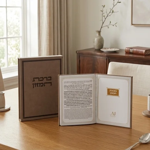 ברכון מהודר דמוי עור - ברכת המזון נוסח ע.מ 12×17.5 ס״מ