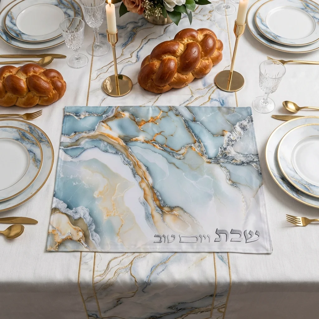 כיסוי חלה בד מהודר עם הדפסה צבעונית 42×52 ס״מ
