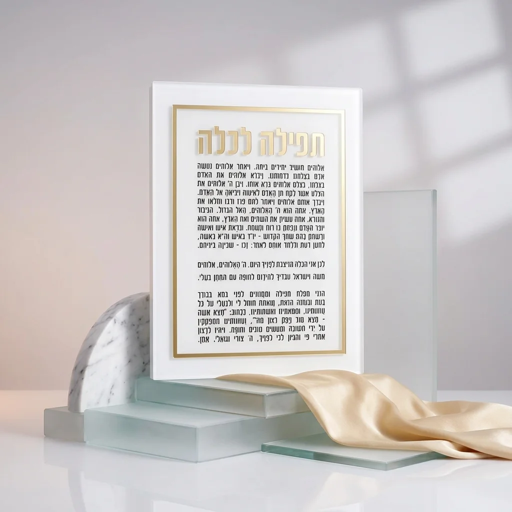 ברכה לכלה אקריליק זהב 25×14 ס״מ