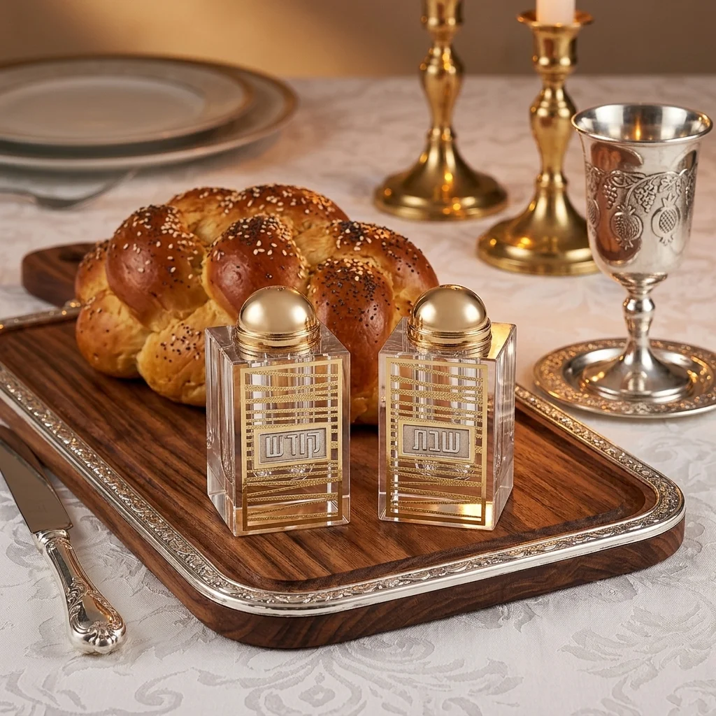 Crystal Salt & pepper Holders 6*4 cm with Laser Cut Plaque