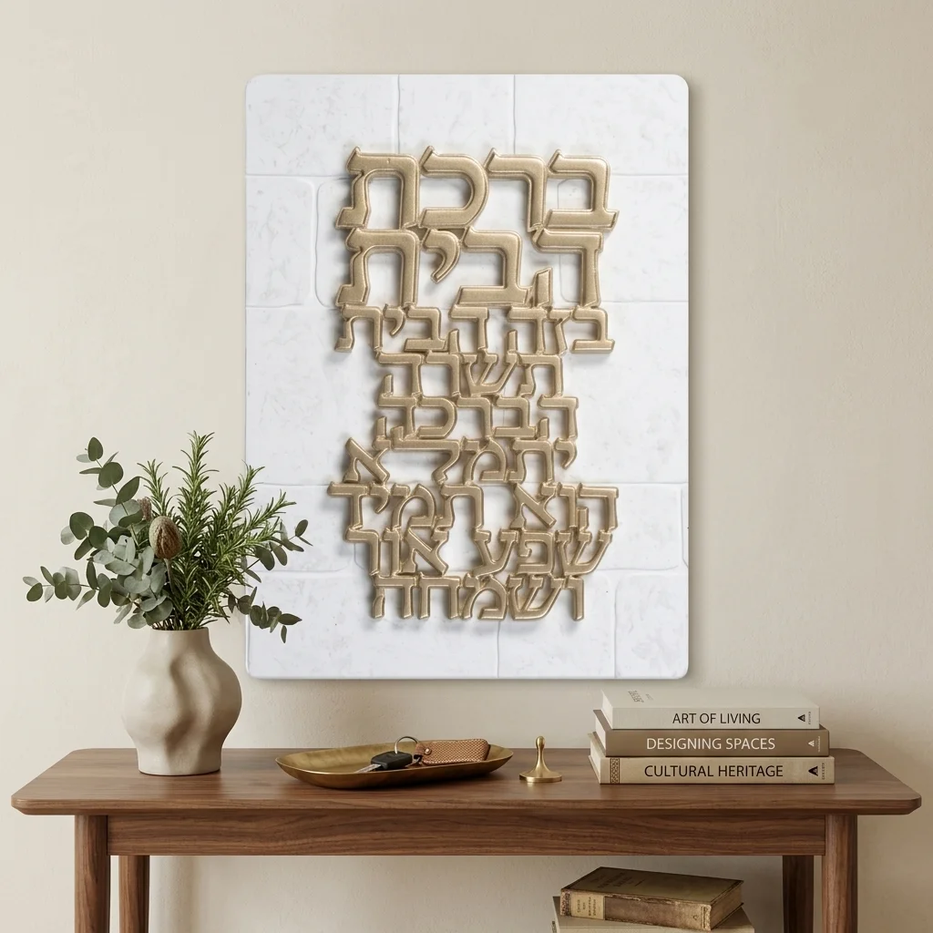 תמונה לתלייה מפולימר "ברכת הבית" 26×19 ס״מ