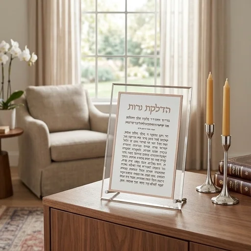 הדלקת נרות דמוי עור ואקריליק עומד 25×18.5 ס״מ
