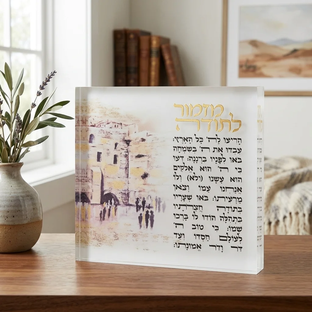 מזמור לתודה בלוק אקריליק "ירושלים" 21 ס״מ