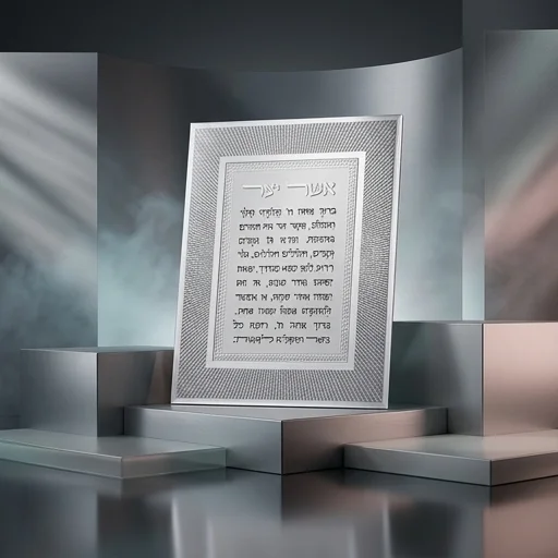 מסגרת זכוכית מהודרת אשר יצר נוסח ספרדי 20×25 ס״מ