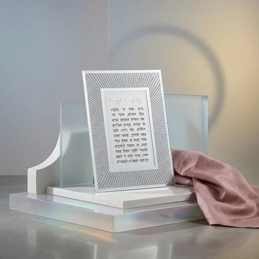 מסגרת זכוכית מהודרת אשר יצר נוסח אשכנזי 20×25 ס״מ