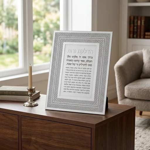 מסגרת זכוכית מהודרת הדלקת נרות 20×25 ס״מ