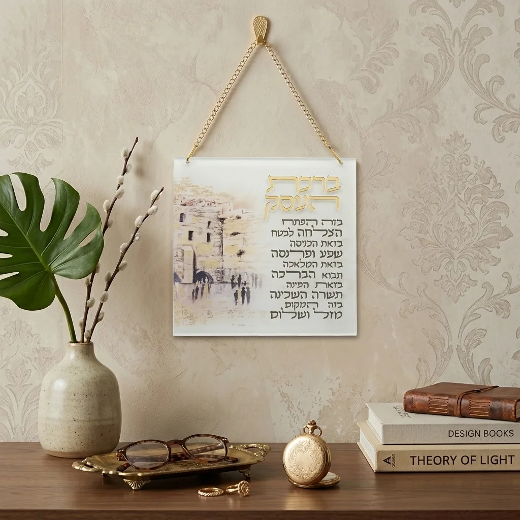 ברכת העסק אקריליק מסגרת זהב