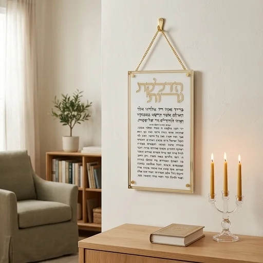 הדלקת נרות מלבן אקריליק מסגרת זהב