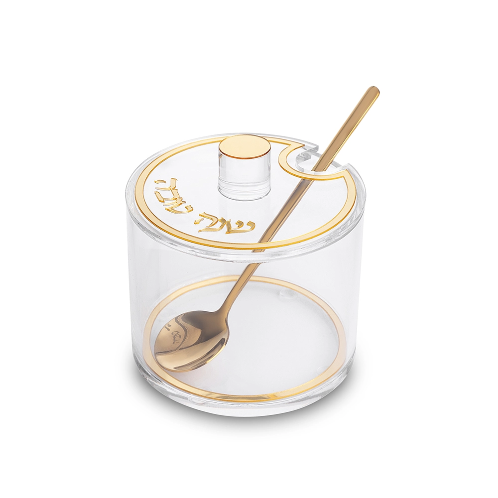 כלי לדבש אקריליק גימור זהב 8.5 ס״מ