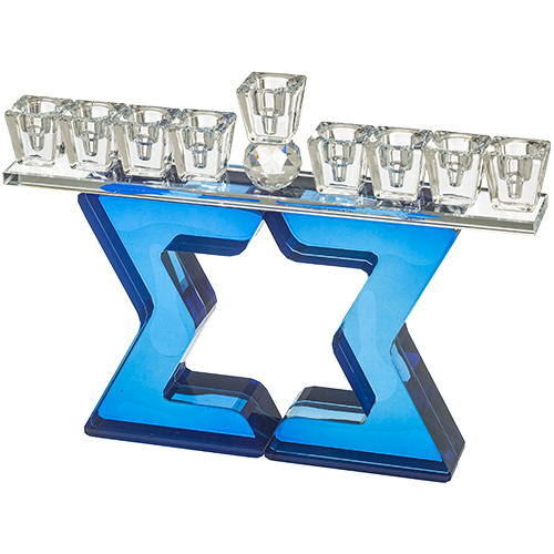 חנוכייה קריסטל מהודרת 17 ס״מ