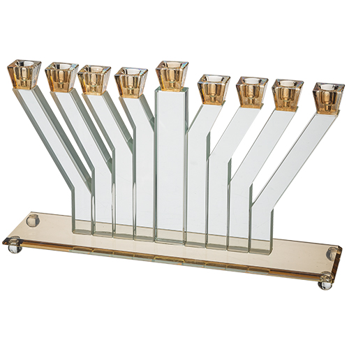 חנוכייה קריסטל מהודרת 21×33 ס״מ