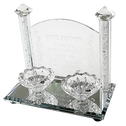 (15) פמוטי קריסטל מהודרים עם הדלקת נרות 17×18 ס
