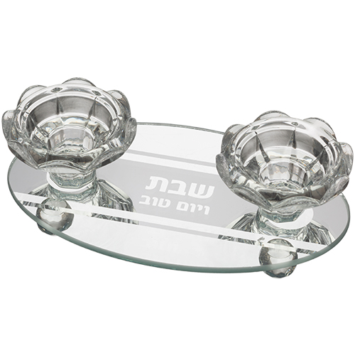פמוטי זכוכית מהודר 17×10 ס״מ