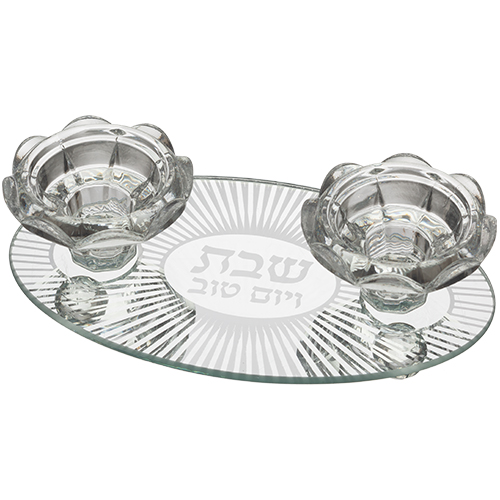 פמוטי זכוכית מהודר 17×10 ס״מ