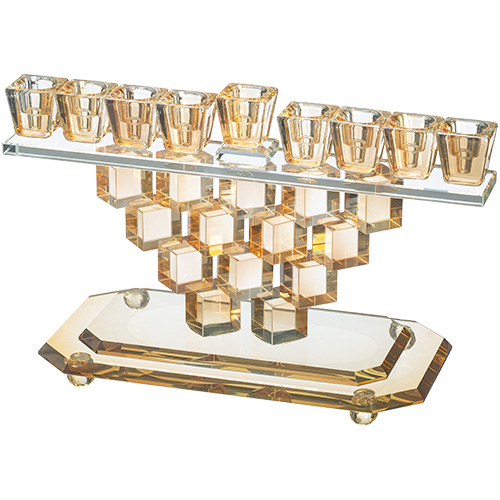 חנוכייה קריסטל מהודרת 28×18 ס״מ