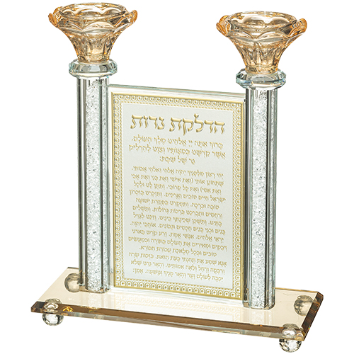 פמוטי קריסטל מהודר הדלקת נרות 21 ס״מ