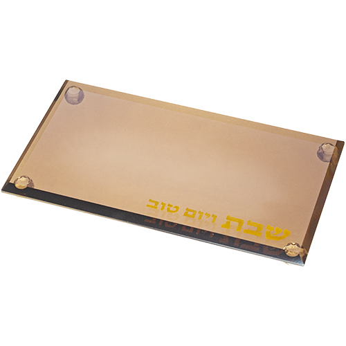 מגש קריסטל מהודר לפמוטים 23×13 ס״מ