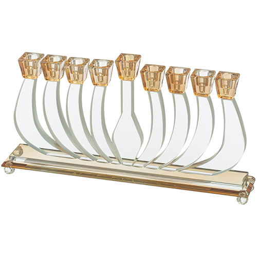 חנוכייה קריסטל מהודרת 19×35 ס״מ