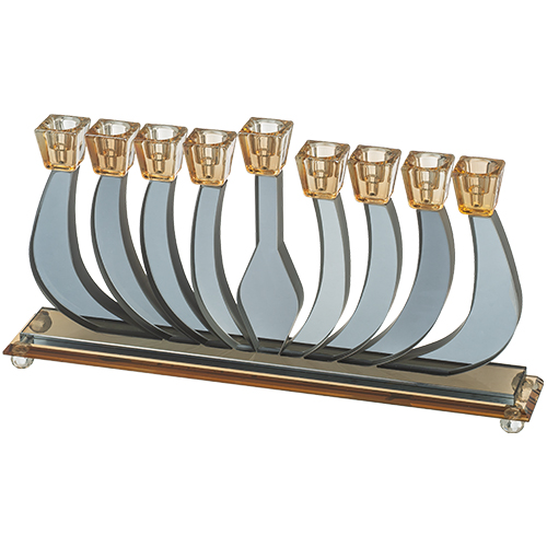 חנוכייה קריסטל מהודרת 19×35 ס״מ