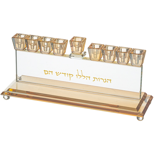חנוכייה קריסטל מהודרת 28×7 ס״מ