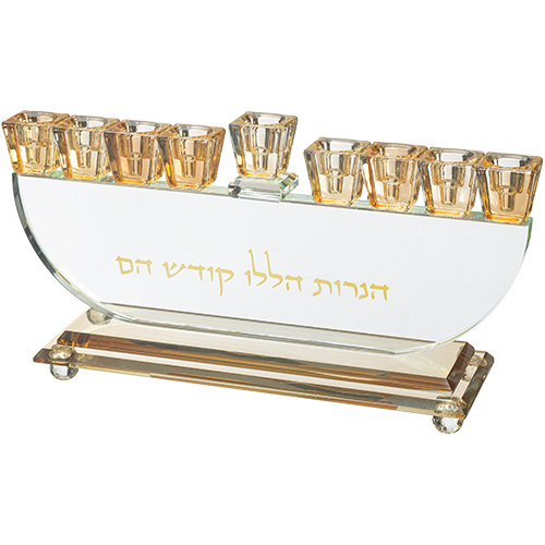 חנוכייה קריסטל מהודרת 29×14 ס״מ