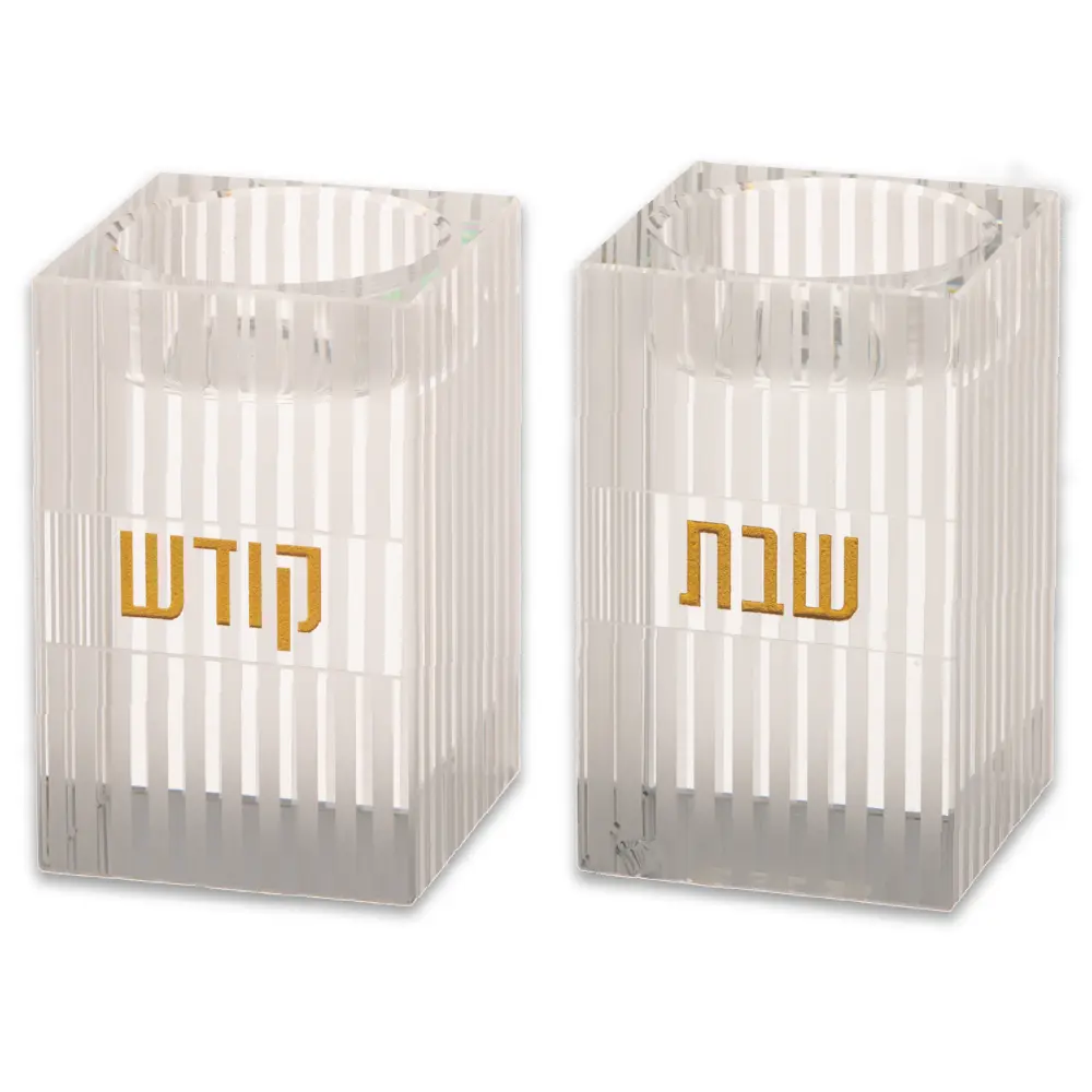 זוג פמוטי קריסטל מרובע 8 ס״מ