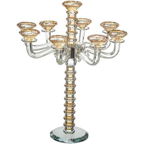 Crystal 9 Branch Candlesticks 42 cm - Gold